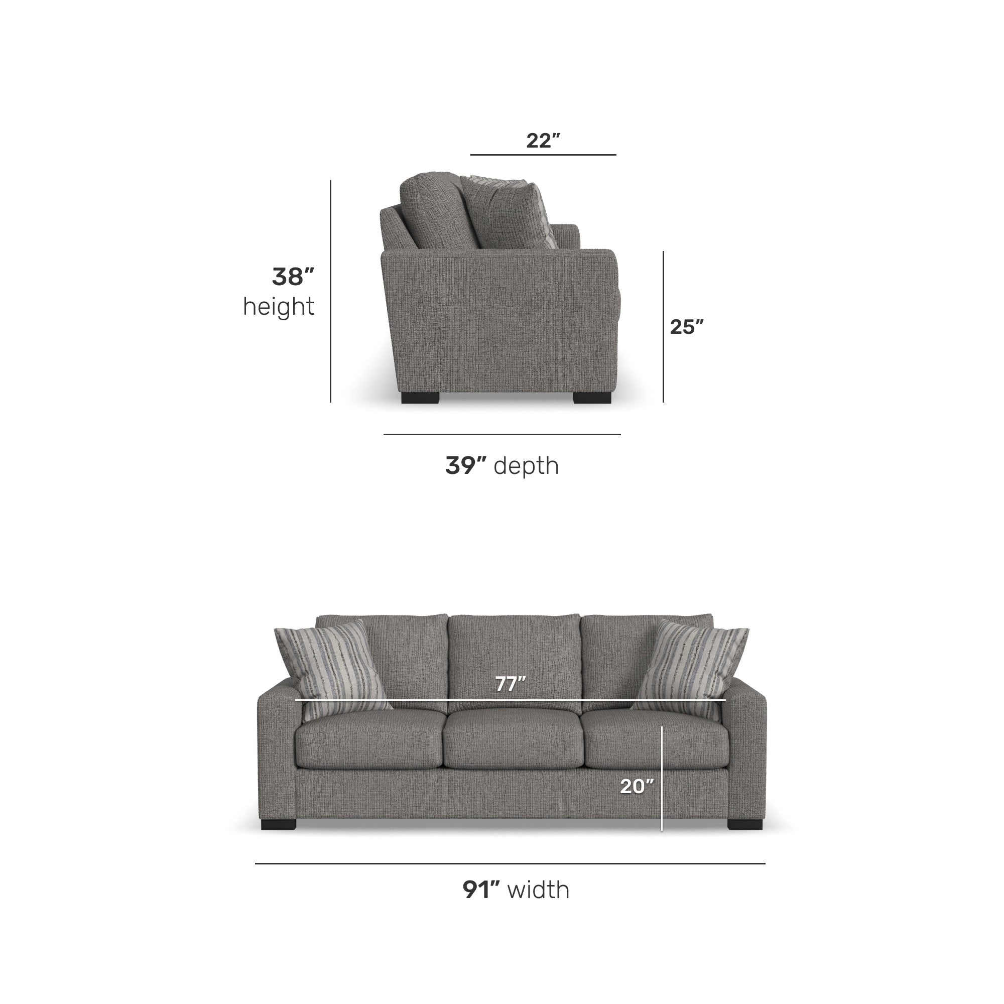 Theodore Three-Cushion Sofa