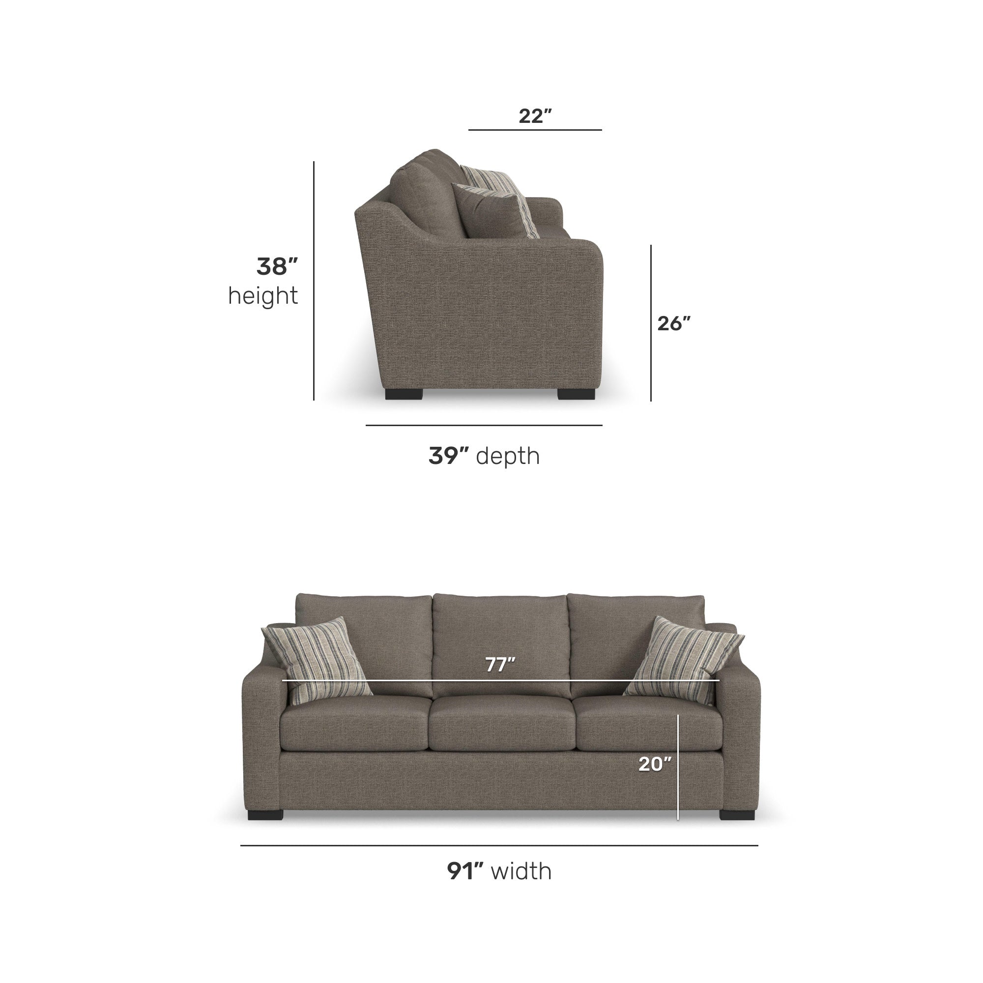 Cypress Three-Cushion Sofa